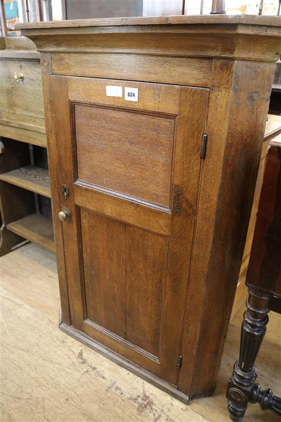 Early oak corner cabinet